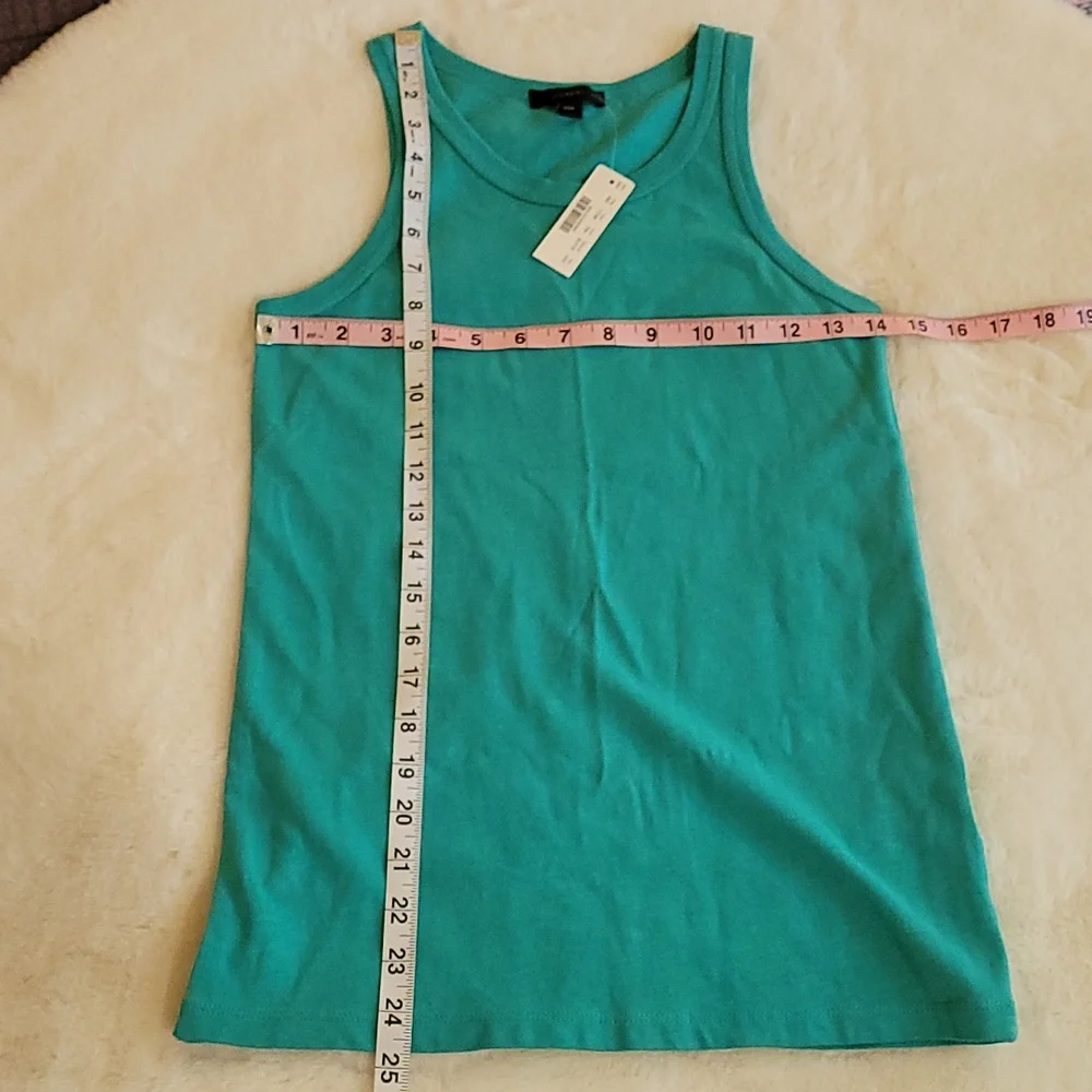 NWT J Crew Blue 100% Cotton Basic Casual Summer Athleisure Tank Top XXS
